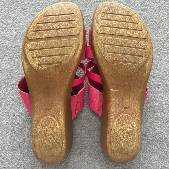 Kim Rogers Ultra Comfort Wedge Sandles with Layered Straps 8.5 Pink - Picture 2 of 8